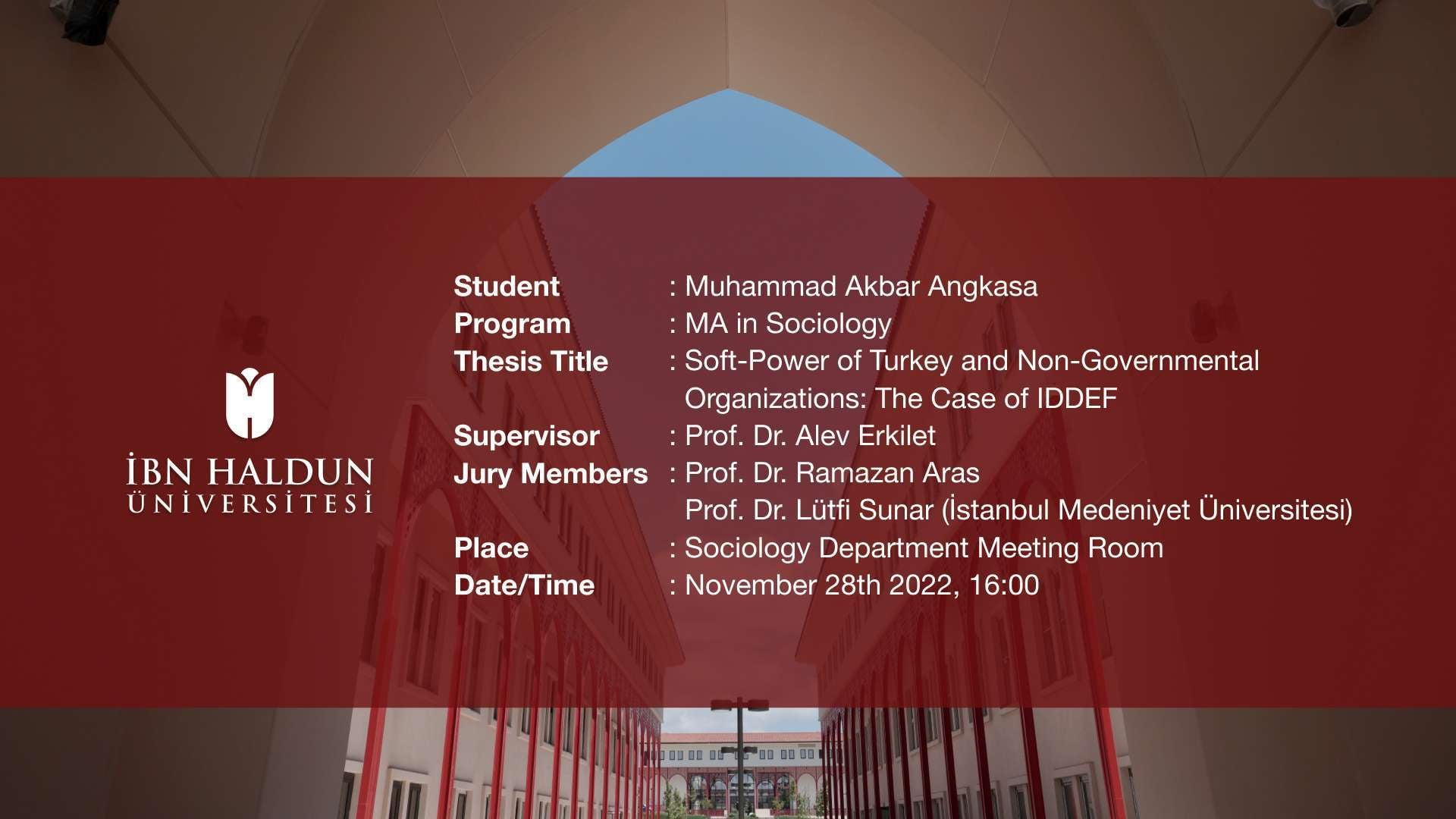 Thesis Defense: Soft-Power of Turkey and Non-Governmental Organizations: The Case of IDDEF