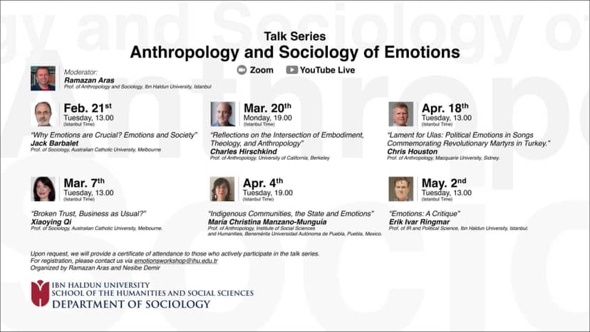 Talk Series on The Anthropology and Sociology of Emotions Begins