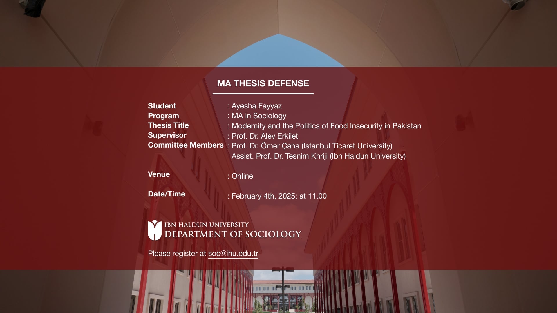 MA Thesis Defense: “Modernity and the Politics of Food Insecurity in Pakistan”