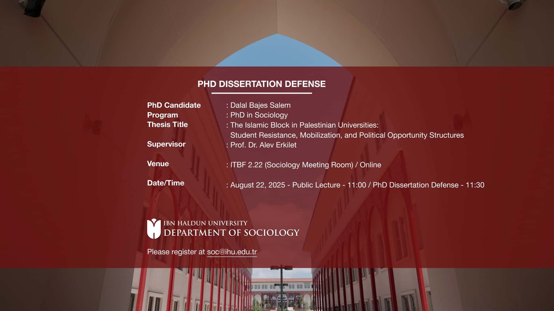 PhD Thesis Defense: “The Islamic Block in Palestinian Universities: Student Resistance, Mobilization, and Political Opportunity Structure”