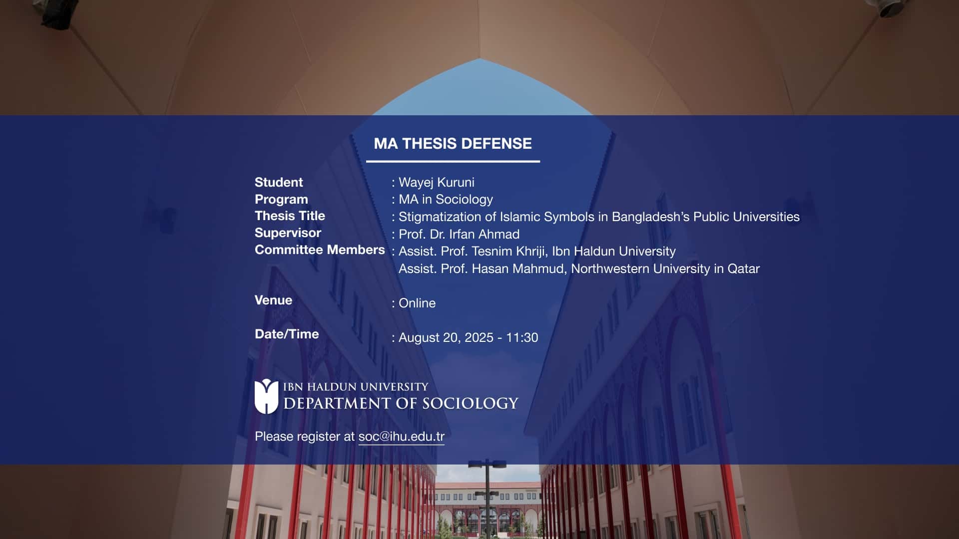 MA Thesis Defense: Stigmatization of Islamic Symbols in Bangladesh’s Public Universities
