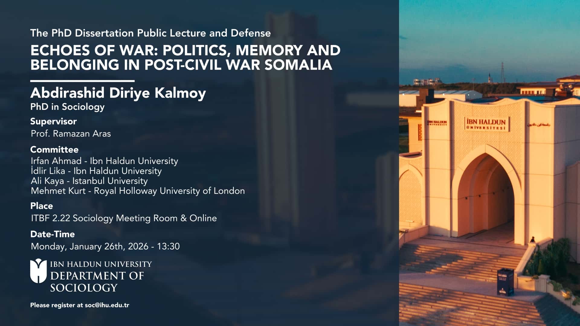 Echoes of War: Politics, Memory and Belonging in Post-Civil War Somalia”